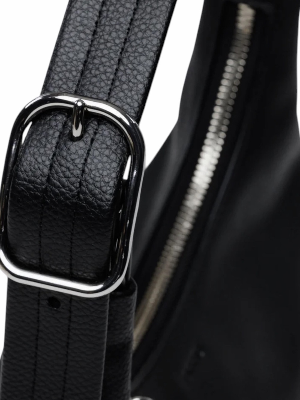BAGGU Mini Recycled Leather Shoulder Bag | Black - Picture 7 of 8